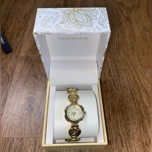 Gold tone watch